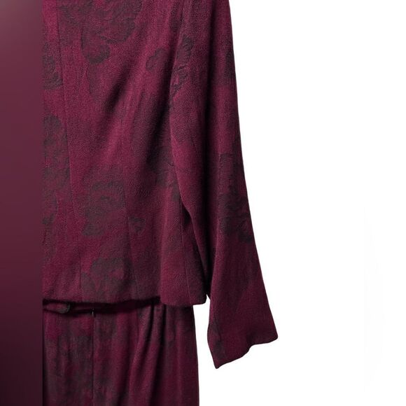 Vintage GIANNI Petite Wool Blend Floral Purple Blazer Mini Skirt Suit Set Flower - Picture 7 of 16